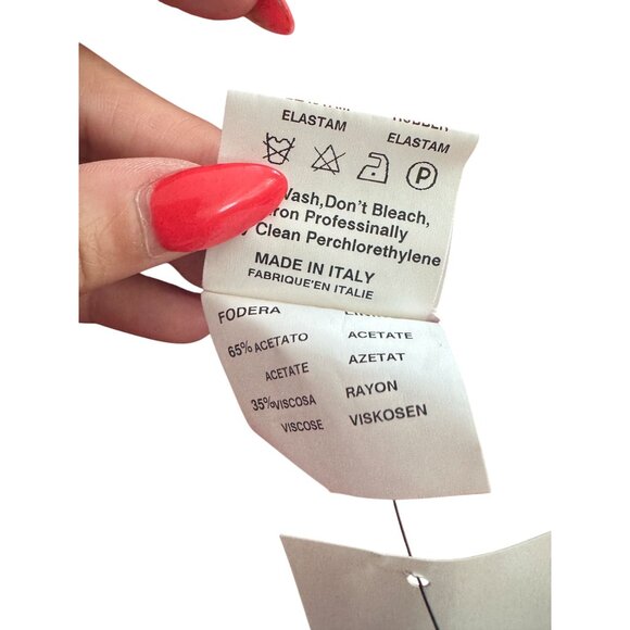 EMANUEL UNGARO Ungaro Fever Red Beige Polka Dot Bow Blazer Size 2 - Picture 13 of 13